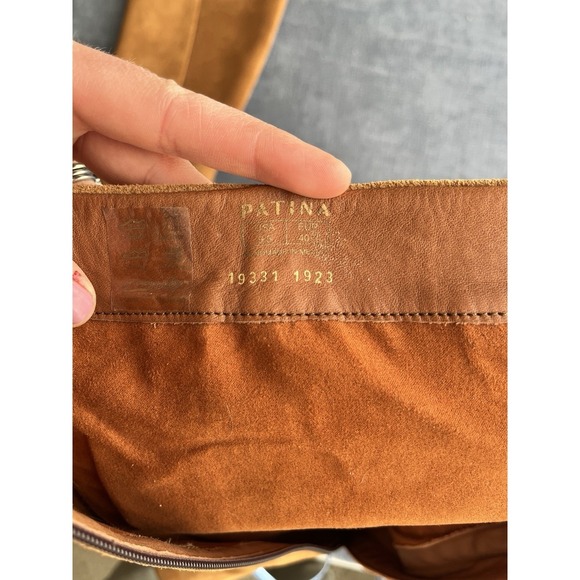 Women's Brown Suede Leather Campus Block Heel Tall Zip Up Square Toe Boots 9.5 - Picture 11 of 12